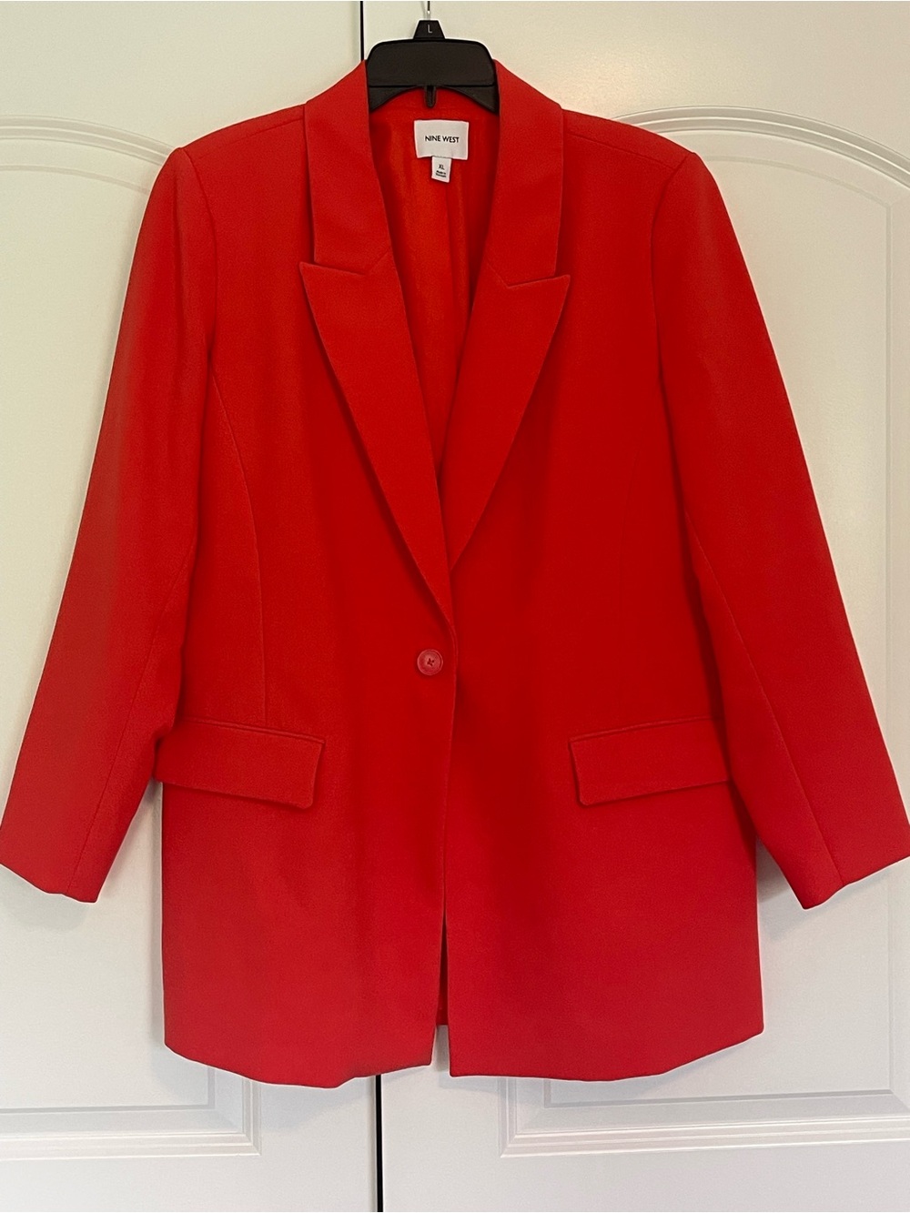 Nine West Orange Single-Button Blazer Jacket